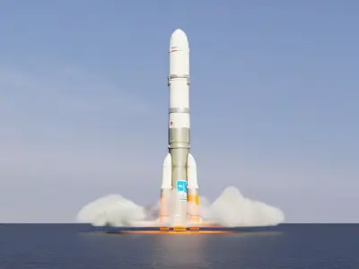 Rocket Launch Animation  3D model