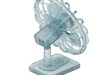 Transparent Table Fan Toy 3D model