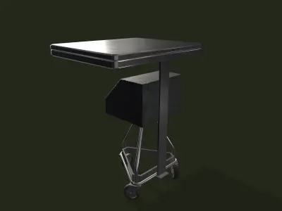 Hospital Monitor Cart Low-poly 3D model