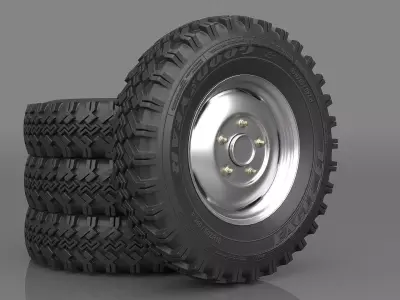 Realistic Truck Tire 3D model
