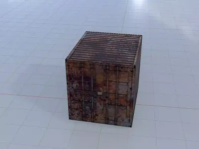 Shipping Container rusty 10-ft Low-poly 3D model