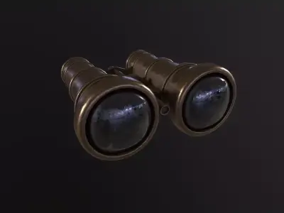 Old Binoculars 3D Model Low-poly 3D model
