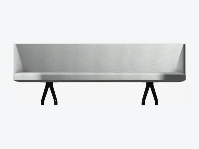 Seat - Bench - Worksmart - Curved Low-poly 3D model