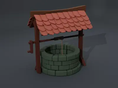 LowPoly Medieval Well Low-poly 3D model