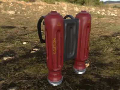Jetpack man in futuristic suit 3D model