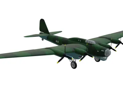 Petlyakov Pe-8 Low-poly 3D model