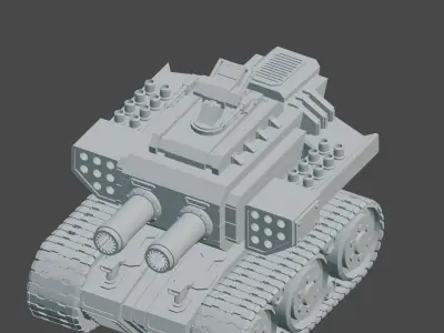 Low Poly Tank 3D model by serkad3d