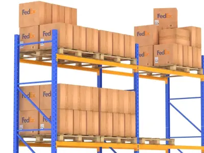 Fedex Warehouse Rack 3D model