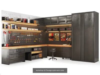 worktools workshop  garage tools 3D Model Pack