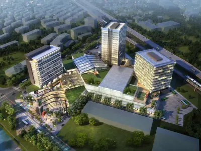 3Dmax fashion city commercial square building 235 3D model