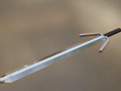 Metal sword Low-poly 3D model