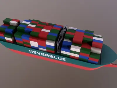 Toon Ship Free low-poly 3D model