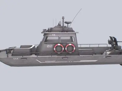 Maritime patrol vehicle Low-poly 3D model