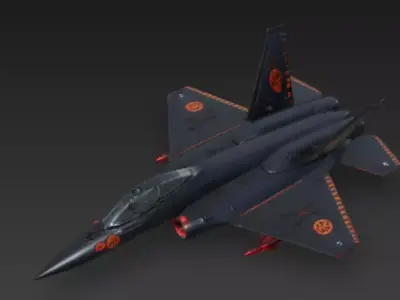 Halloween Interceptor Jet 3D Model Spooky Air Superiority Low-poly 3D model