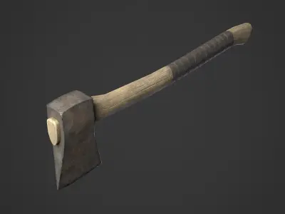 Old Axe for Wood Low-poly 3D model