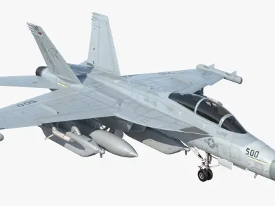 Boeing EA 18G Jet Aircraft Simplified 3D model