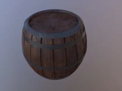 Old Barrel 3D model get