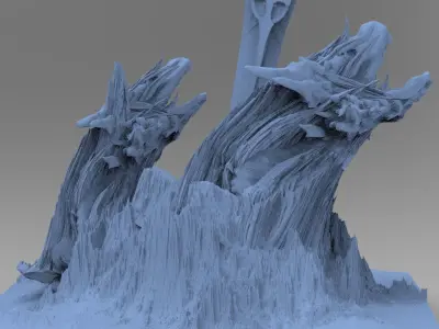 Dragon Clawed Spiked mountain swords 2 3D model