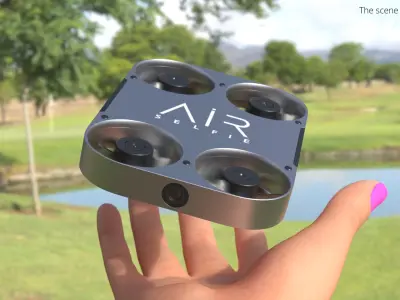 AirSelfie Pocket Drone Silver Black 3D model
