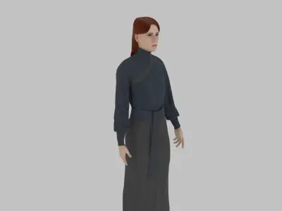 woman in asian clothes Low-poly 3D model purchase