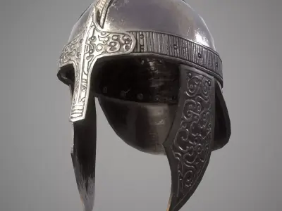HIE Game Ready Helmet D180612 Low-poly 3D model