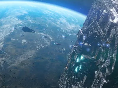 Sci-Fi Cube Mothership 3D model