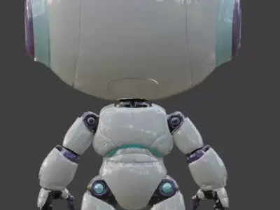 Cute Chibi Alien Robot 3D Model Low-poly 3D model buy
