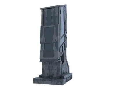 Scifi Futuristic building Free low-poly 3D model