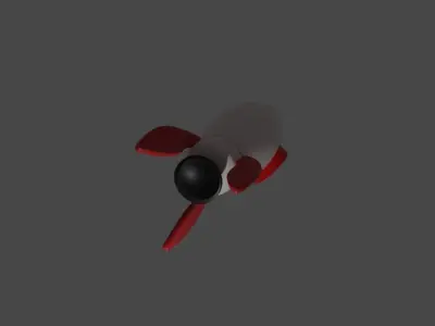 Cartoon Type Rocket Low-poly 3D model