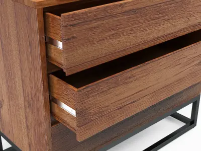 Logan Industrial 3-drawer Dresser by West Elm 3D model