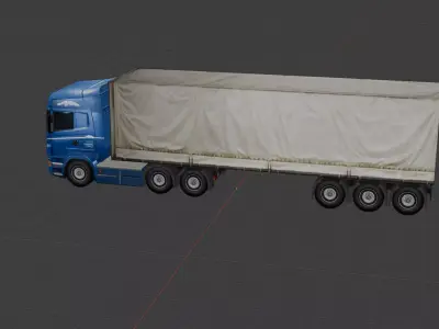 European Cargo Semi Truck 3D Model Pack