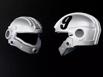 Sci-fi Helmet 3D model 2