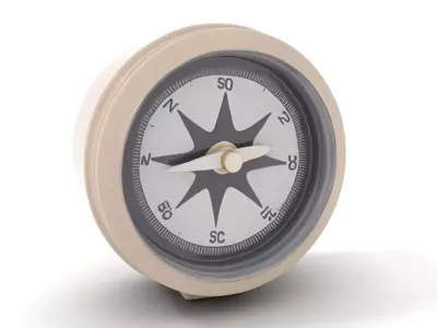 Elegant Nautical Compass Model Pack with Detailed Features Low-poly 3D model