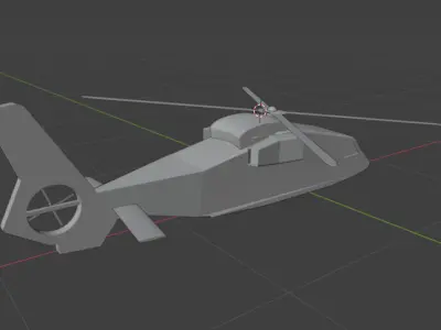 military helicopter low poly Low-poly 3D model