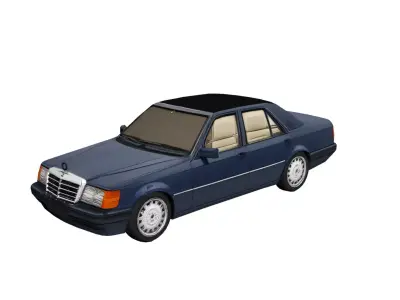 1985 Mercedes Benz W124 Low Poly Classic Sedan Car Low-poly 3D model