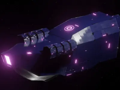 Interceptor I Spaceship Low-poly 3D model