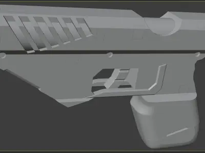 SciFi Gun - Tripleshooter Low-poly 3D model
