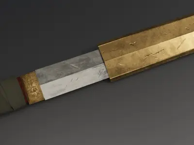 Dagger 3D Model knife Low-poly 3D model