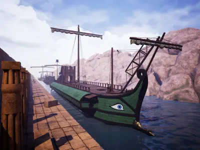 Ancient Ships Low-poly 3D model