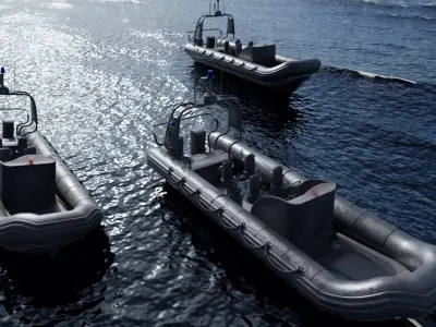 Zodiac Police Boat Low-poly 3D model