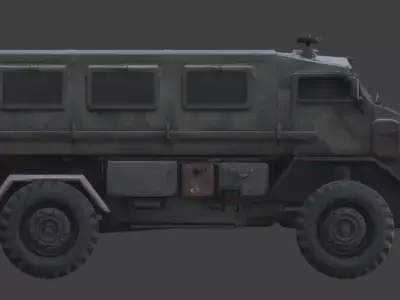 Rugged Military Transport Carrier 3D Model Low-poly 3D model