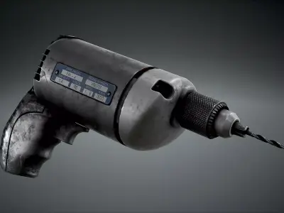 Vintage Electric Drill Low-poly 3D model