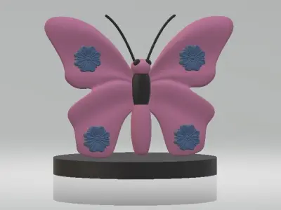  floral butterfly design 3D print model