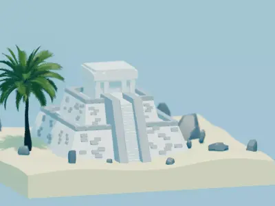 Low Poly Desert Temple - Stylized Game Ready Asset Low-poly 3D model
