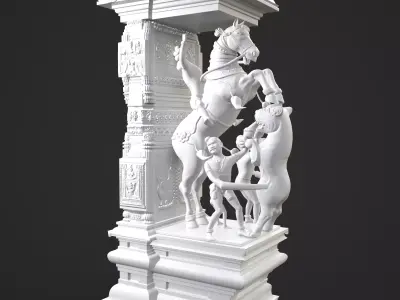 Traditional Scene Decorative Pillar High Poly Model 3D print model