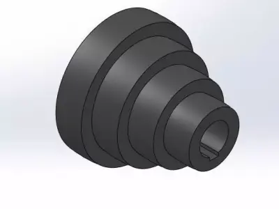 Polia escalonada stepped pulley Free 3D model
