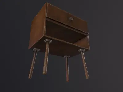 Old Nightstand 3D Model Low-poly 3D model