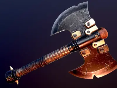 Battle Axe Low-poly 3D model order