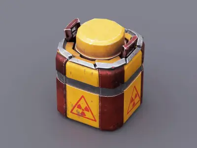 Sci-Fi Toxic Container Low Poly Game-Ready Asset Low-poly 3D model