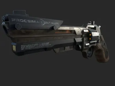 Sci-Fi Revolver   Low-poly 3D model